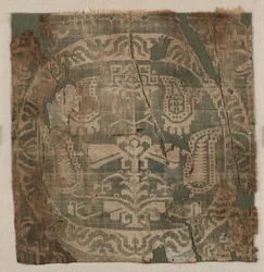 Rundel mit eckigem Palmettenbaum, von einer Tunika, 650-850