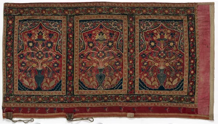 Königliches Rundzelt für Muhammad Shah, Wandpaneel mit drei Paneelen A, 1834-1848