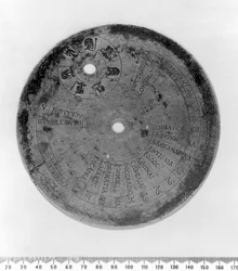 Teile einer byzantinischen tragbaren Sonnenuhr, um 520 n. Chr.