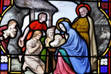 Kathedrale Saint-Corentin, Quimper: Anbetung der Hirten, Quimper, Frankreich