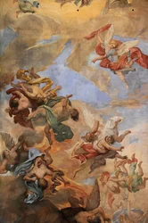 Deckenfresko der Basilika Saint Ambrose & Saint Charles, Rom, Italien