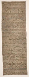 Stickmustertuch, 1717
