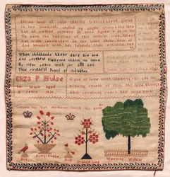 Stickmustertuch, 1810