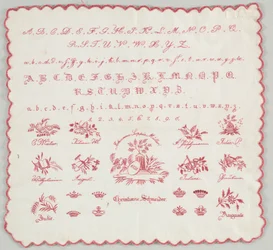 Stickmustertuch, 1831