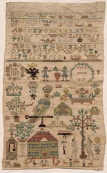 Stickmustertuch Fragment, 1817