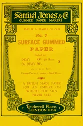 Werbung für Samuel Jones & Company Gummipapierhersteller, 1919