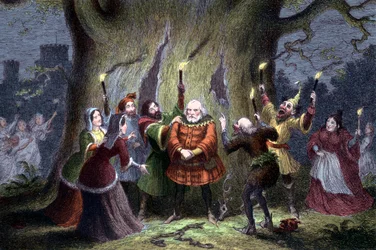 Szene aus Shakespeares Die lustigen Weiber von Windsor, 1856-1858