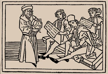 Schulstunden. Aus Speculum Vitae Humanae von Rodericus Zamorensis, 1479