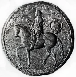Siegel des Protektorats mit Oliver Cromwell zu Pferd, 17. Jahrhundert, 1899