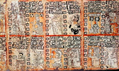 Abschnitt aus dem Maya Troano Codex, 15. Jahrhundert