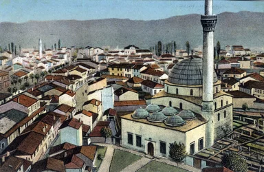 Serbien, Monastir: Ansicht einer Moschee, Monastir heißt jetzt Bitola und liegt in Mazedonien - Postkarte 1914-1918