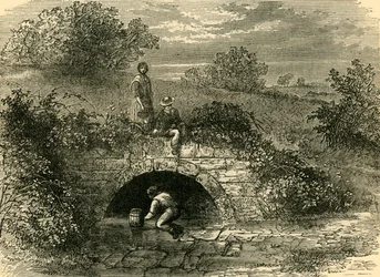 Schäferbrunnen im Jahr 1820, um 1876