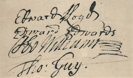 Unterschrift von Edward Lloyd, 1692