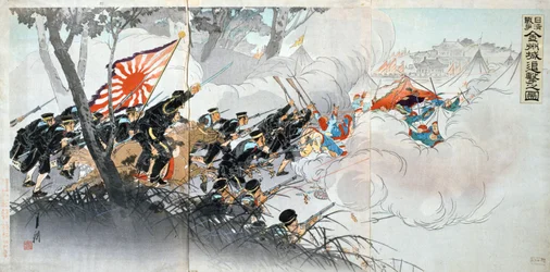 Sino-Japanischer Krieg, 19. Jahrhundert. Japanischer Druck. Private Sammlung