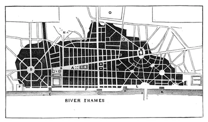 Sir Christopher Wrens Plan zum Wiederaufbau Londons nach dem Großen Brand 1666, um 1902