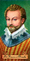 Sir Francis Drake, aus einer Serie von Zigarettenkarten, 1935