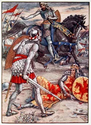Sir Lancelot verbietet Sir Bors, den König zu töten