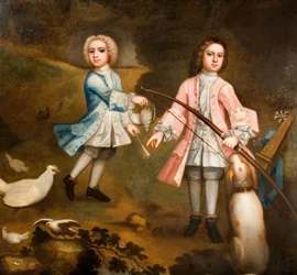 Sir Lister und Sir Charles Holte als Jungen, 1750