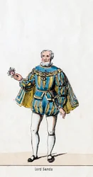 Sir William Sands, Kostümentwurf für Shakespeares Stück, Heinrich VIII, 19. Jahrhundert