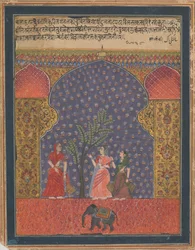 Solanki Raga, Folio aus einem Ragamala, ca. 1590