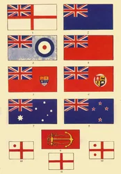 Einige Fahnen von Großbritannien und dem Commonwealth, ca. 1948