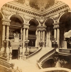 Treppe im Grand Opera House, Paris, Frankreich, ca. 1900