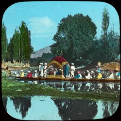Staatsbarke auf dem Apfelbaumkanal, Indien, spätes 19. oder frühes 20. Jahrhundert