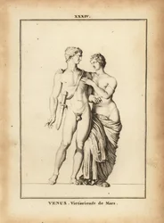 Statue der Venus Victrix mit Mars, römische Götter der Liebe und des Krieges
