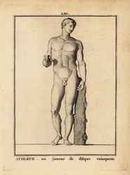 Statue eines nackten Athleten oder siegreichen Diskuswerfers