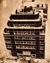 Stahl, Beton und Glas, machen moderne Gebäude, 1935