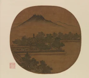 Spaziergang zu einem Pavillon am See