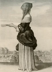 Sommer - Übliche Sommerkleidung einer englischen Dame, Regierungszeit von Charles I., ca. 1620-1640, 1937