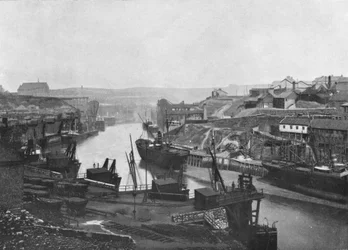 Sunderland - Blick auf den Fluss von der Brücke, 1895