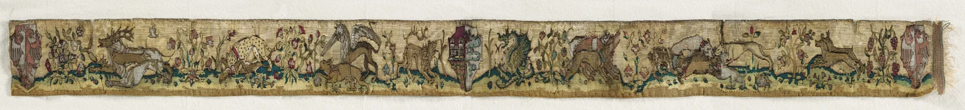 Wandteppich-Bordüre, 1400-1450