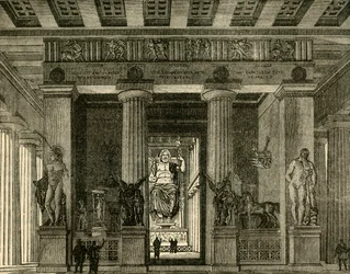 Tempel in Olympia, restauriert, 1890
