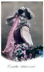 Tendre Souvenir, französische Postkarte