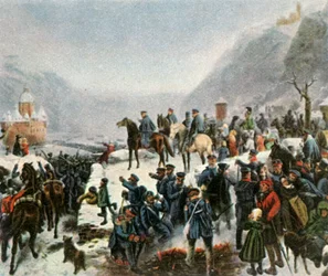 Die 1. Schlesische Armee überquert den Rhein bei Kaub, 1. Januar 1814, 1936