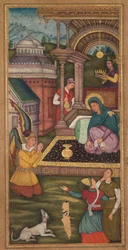 Die Verkündigung, aus einem Mirat al-quds von Pater Jerome Xavier Spanisch, 1549-1617, 1602-1604