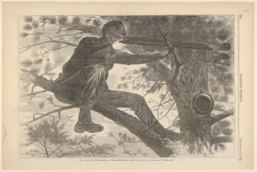 Die Armee des Potomac - Ein Scharfschütze auf Wachposten, Harpers Weekly, Vo..., 15. November 1862