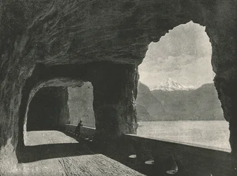Die Axenstraße, nahe Flüelen, Schweiz, 1895