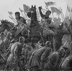 Der Angriff des Bischofs von Durham bei Falkirk, 22. Juli 1298, ca. 1880