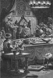 Der Bischof von Laon schwört Charles, Herzog von Lothringen, Treue, 10. Jahrhundert, 1909