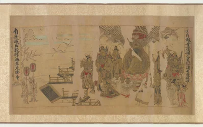 Der Buddha spricht Yamaraja in Kusinagara an