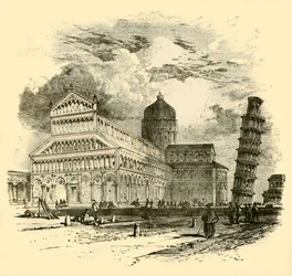Der Dom und der Schiefe Turm, Pisa, 1890