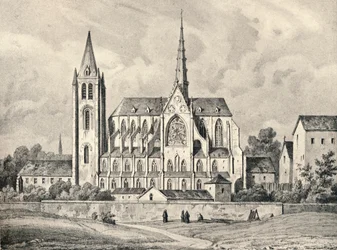 Die Kirche und ein Teil der Abtei von St. Victor, 1915
