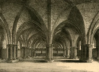 Die Kirche von St. Faith, Die Krypta von Old St. Pauls, nach einer Ansicht von Hollar