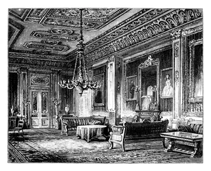 Das purpurne Zeichenzimmer, Schloss Windsor, ca. 1888