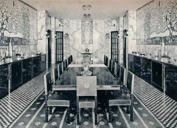 Das Esszimmer des Stoclet-Palastes, Brüssel, Belgien, ca. 1914