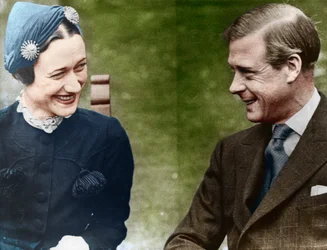 Der Herzog und die Herzogin von Windsor Mrs. Simpson im Chateau de Cande, Frankreich, 1937