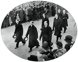 Der Herzog von York und seine Brüder in der Trauerprozession von König Georg V